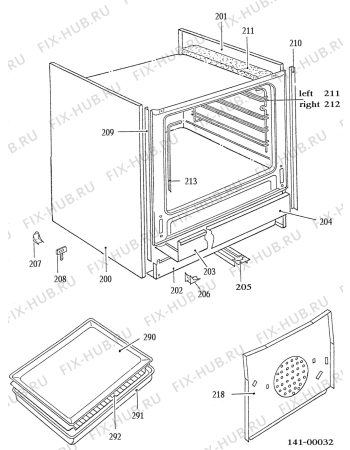 Взрыв-схема плиты (духовки) Electrolux CF6520WS - Схема узла Housing 001